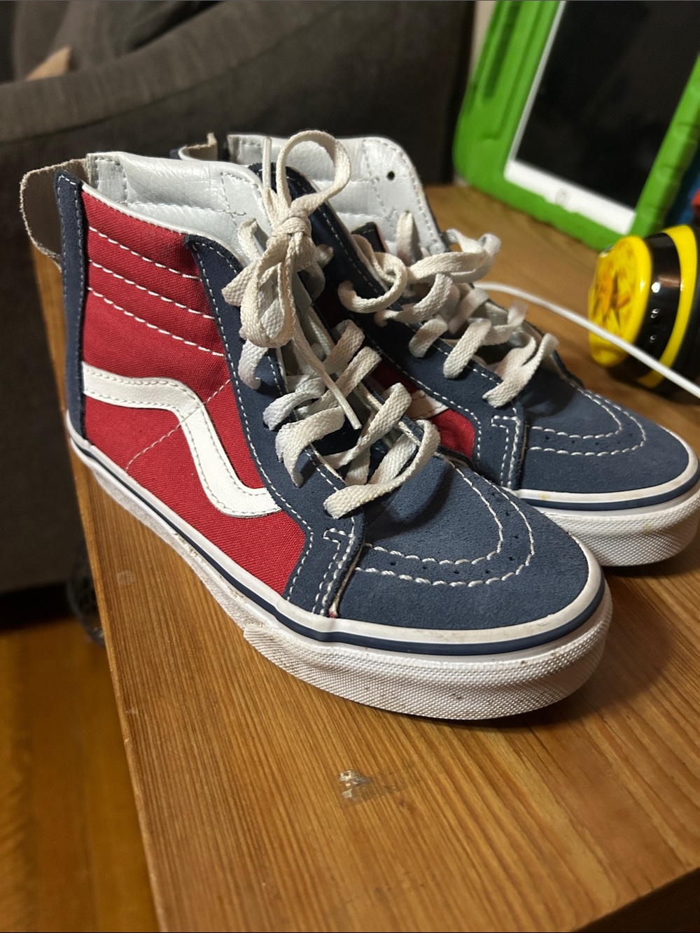 Vans Kids High-Top Sneakers in Navy, Red, and White